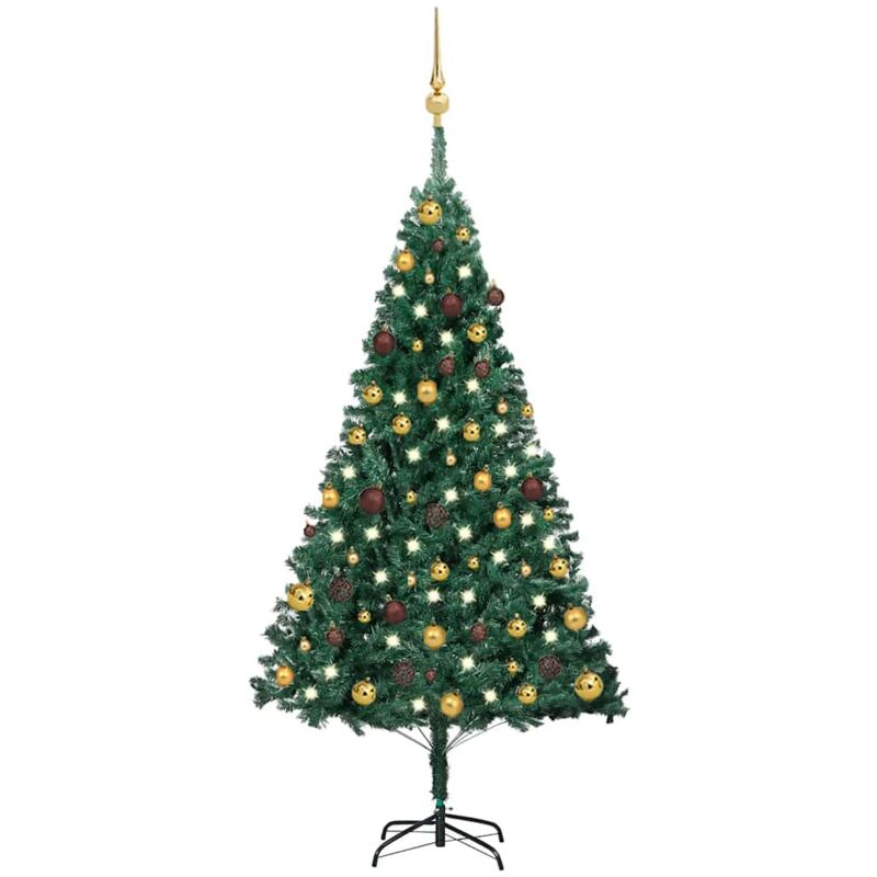 

Set de árbol de Navidad artificial LED y bolas PVC verde 150 cm - Vidaxl
