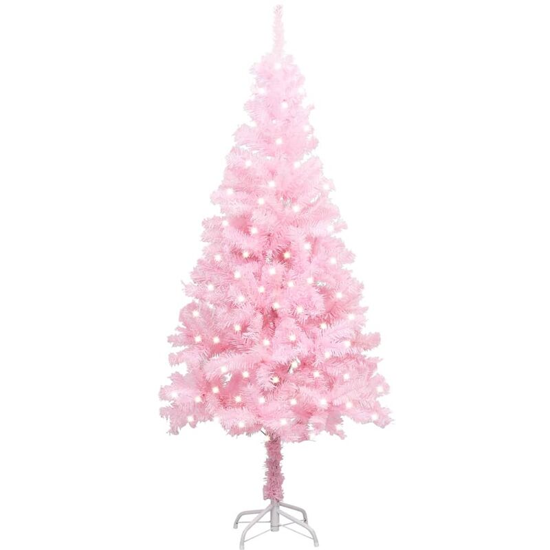 

Set de árbol de Navidad artificial LEDs y soporte rosa 240 cm - Vidaxl
