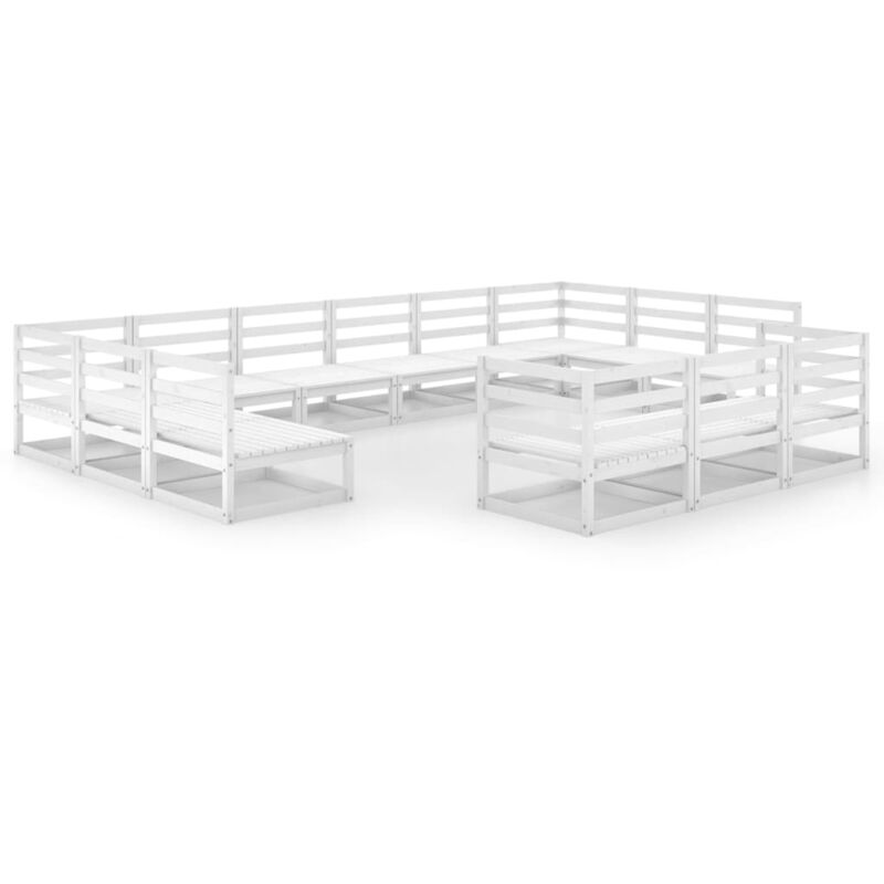 

Vidaxl - Set de salón de jardín de 13 piezas madera maciza de pino - Blanco