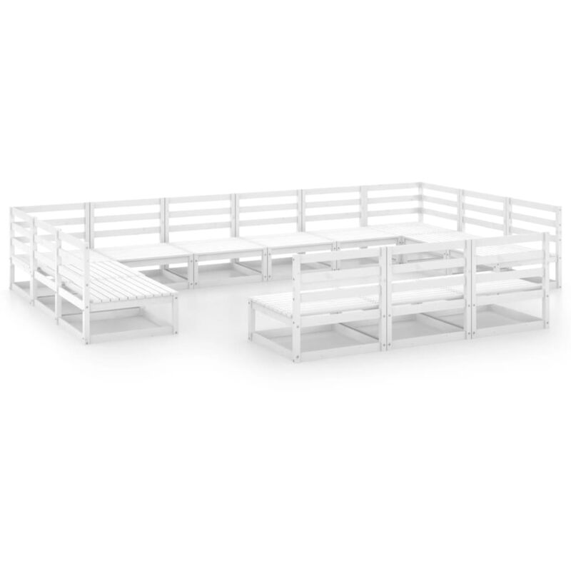 

Vidaxl - Set de salón de jardín de 13 piezas madera maciza de pino - Blanco