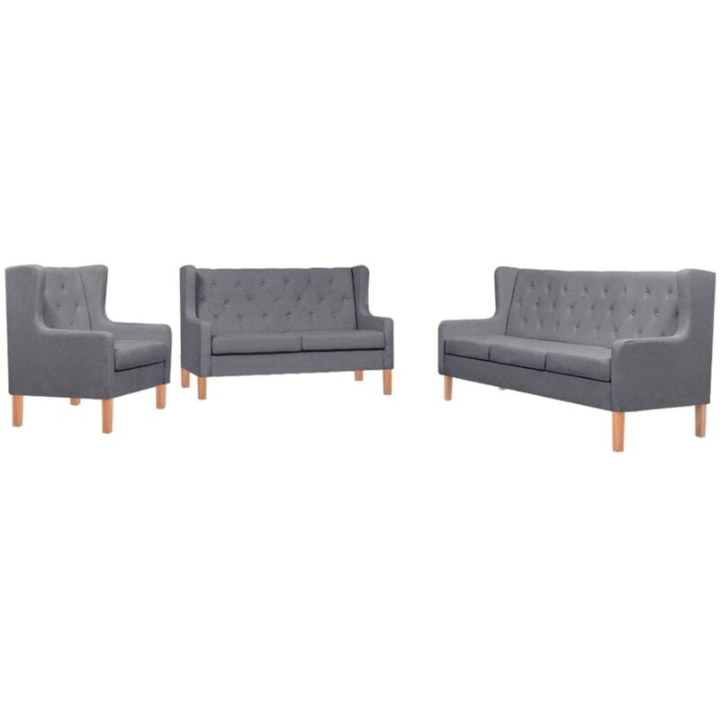 

Set de Sofás de Tela Sillón 2 Piezas y 3 Piezas Gris - Gris - Vidaxl