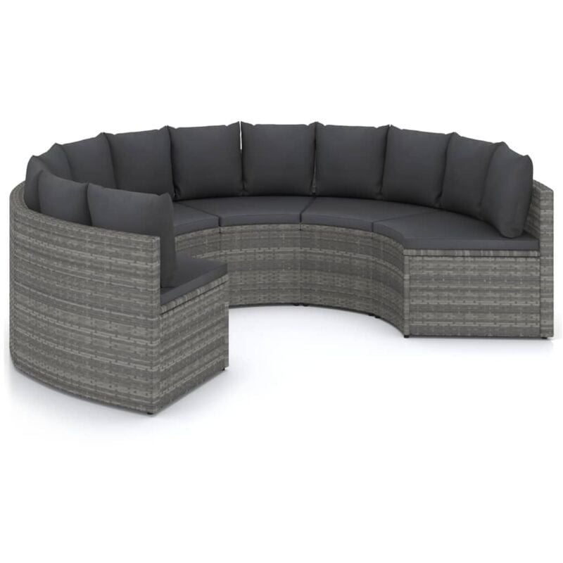 

Set de sofás de jardín 6 piezas y cojines ratán sintético gris - Gris - Vidaxl