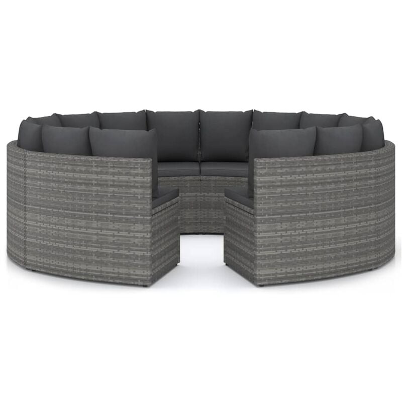 

Set de sofás de jardín 8 piezas y cojines ratán sintético gris - Gris - Vidaxl