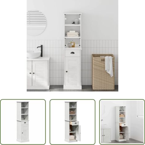 vidaXL Set di arredamento bagno -  Set di mobili per il bagno VIGO 2 pcs Bianco e Bianco Antico