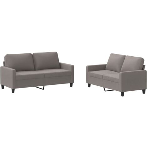 vidaXL Set di Divani 2 pz con Cuscini Tortora in Tessuto