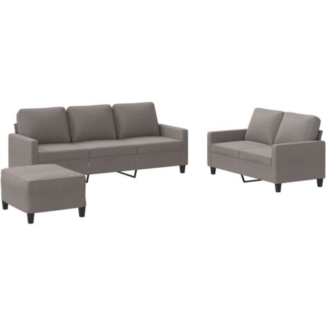 vidaXL Set di Divani 3 pz con Cuscini Tortora in Tessuto