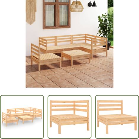 vidaXL Set di divani -  Set Divani da Giardino 6 pz in Legno Massello di Pino