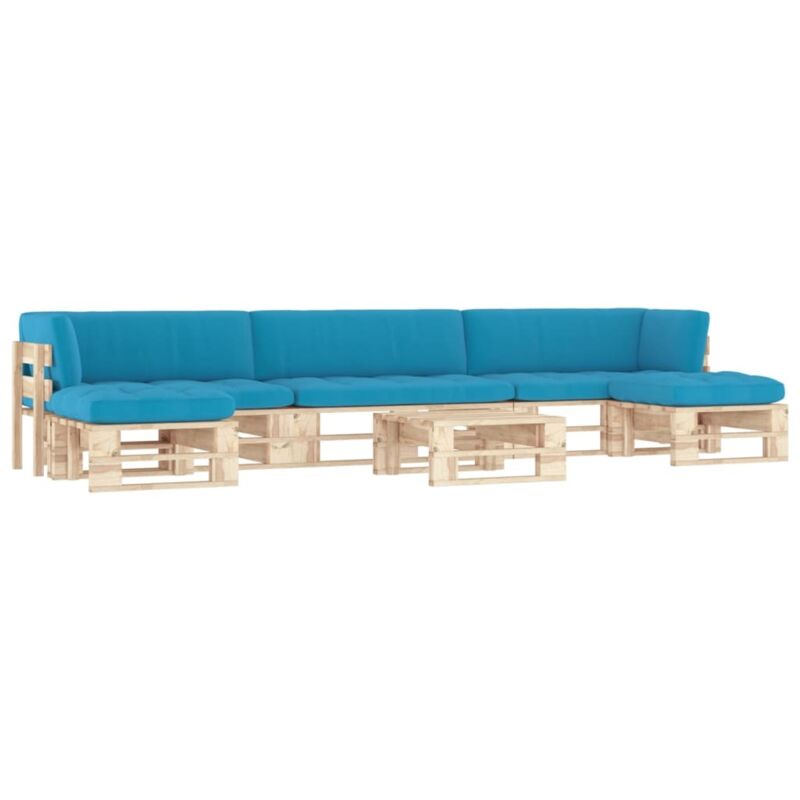 Set Divani In Pallet Con Cuscini 6 Pz In Pino Impregnato Vidaxl