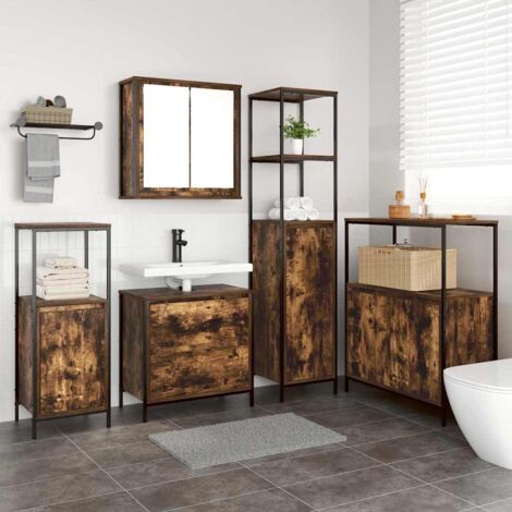 vidaXL Set di mobili per il bagno 5 pcs Marrone 76.5 x 35 x 95 cm
