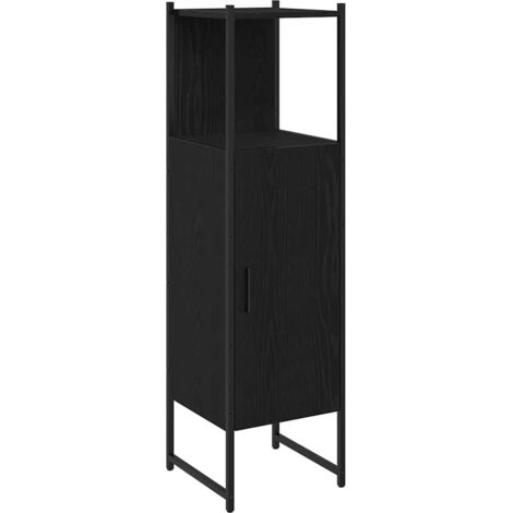 vidaXL Set di mobili per il bagno Rovere Nero 33 x 33 x 120,5 cm