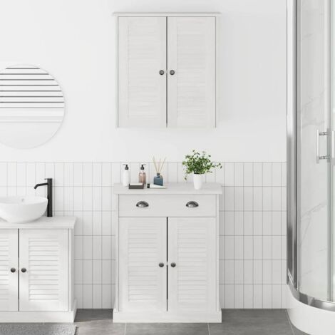 vidaXL Set di mobili per il bagno VIGO 2 pcs Bianco e Bianco
