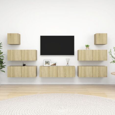 vidaXL Set di Mobili Porta TV 7 pz Rovere Sonoma in Legno Multistrato