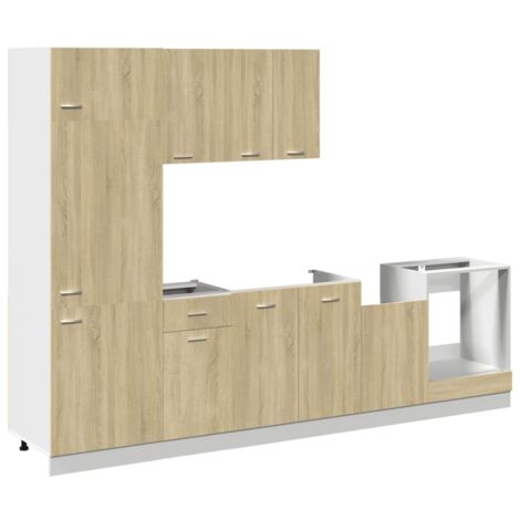 vidaXL Set di Mobili Porta TV 7 pz Rovere Sonoma in Truciolato