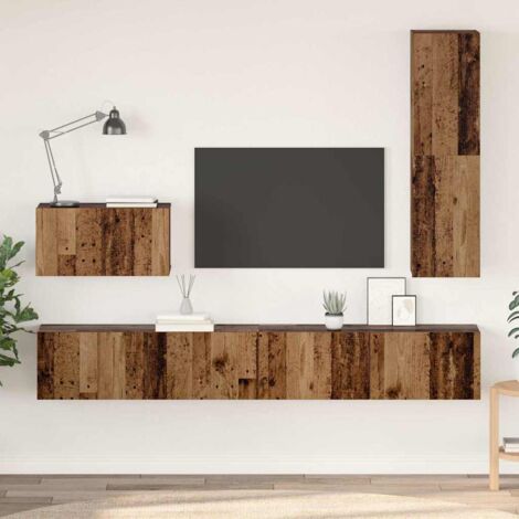 vidaXL Set di mobili TV 4 pcs Legno vecchio 200 x 30 x 30 cm