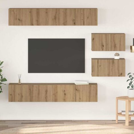 vidaXL Set di mobili TV 6 pcs rovere artigianale 80 x 30 x 30 cm Media