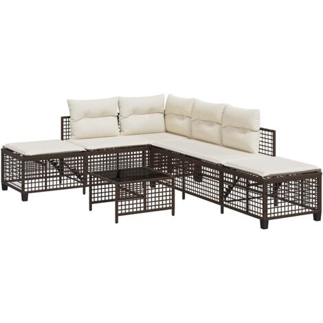 vidaXL Set Divani ad Angolo 3 pz con Cuscini in Polyrattan