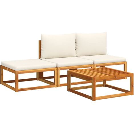 vidaXL Set Divani da Giardino 4pz con Cuscini Legno Massello di Acacia