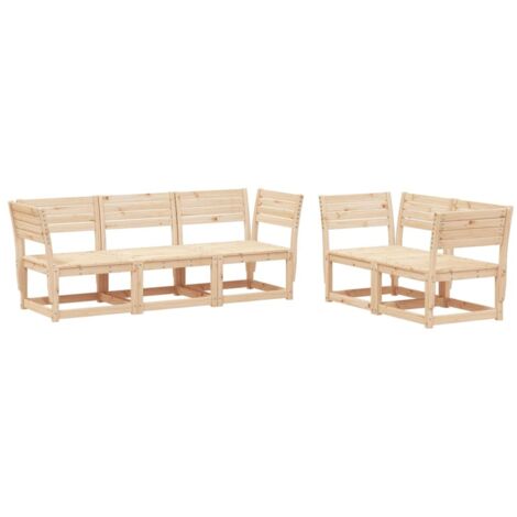vidaXL Set Divani da Giardino 5 pz in Legno Massello di Pino