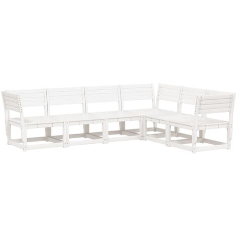 vidaXL Set Divani da Giardino 6 pz Bianco in Legno Massello di Pino