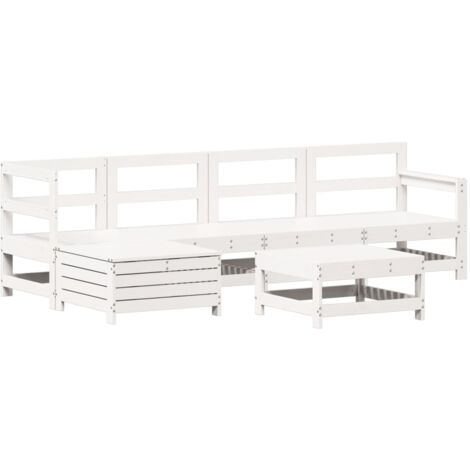 vidaXL Set Divani da Giardino 6 pz Bianco in Legno Massello di Pino