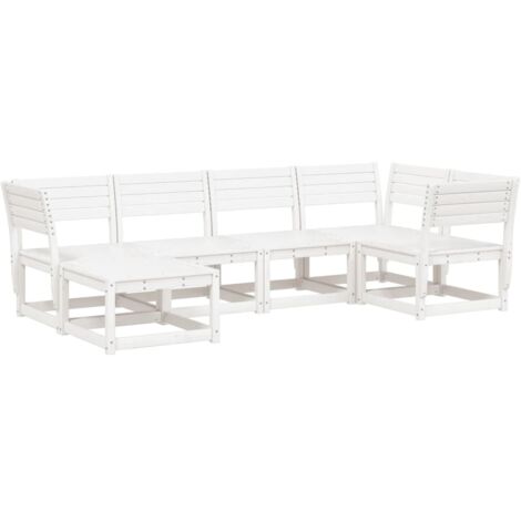 vidaXL Set Divani da Giardino 6 pz Bianco in Legno Massello di Pino