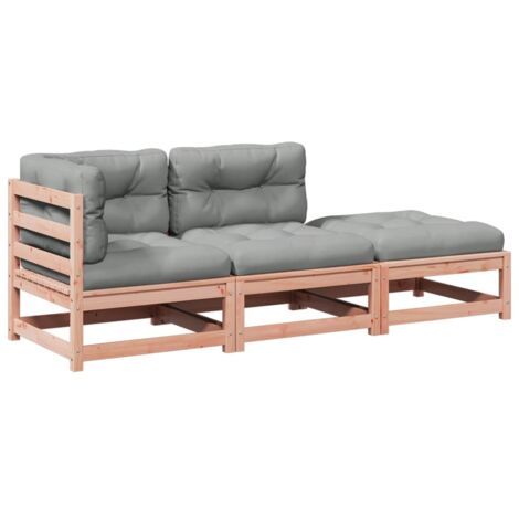 vidaXL Set Divani Giardino 3 pz Cuscini Legno Massello Abete Douglas