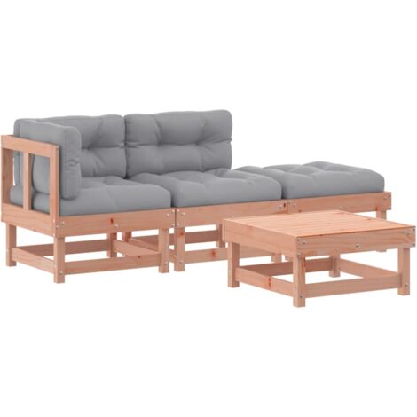 vidaXL Set Divani Giardino 4 pz con Cuscini Legno Massello di Douglas