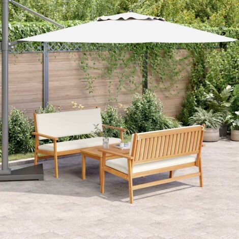 vidaXL Set Divano da Giardino 3 pcs Marrone Legno massello di acacia