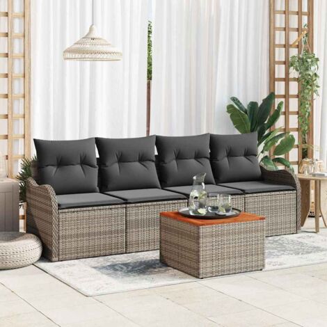 vidaXL Set Divano da Giardino 5 pcs Grigio