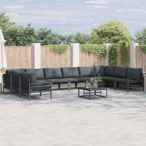 vidaXL Set Divano da Giardino Antracite Acciaio