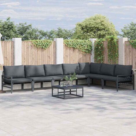 vidaXL Set Divano da Giardino Antracite Acciaio