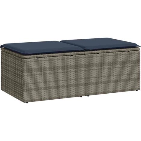 vidaXL Set Divano Giardino 2 pz con Cuscini Grigio Polyrattan Acacia