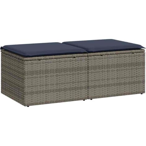vidaXL Set Divano Giardino 2 pz con Cuscini Grigio Polyrattan Acacia