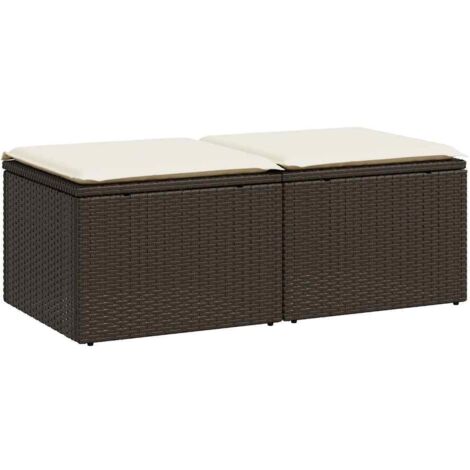 vidaXL Set Divano Giardino 4 pz con Cuscini Marrone Polyrattan Acacia