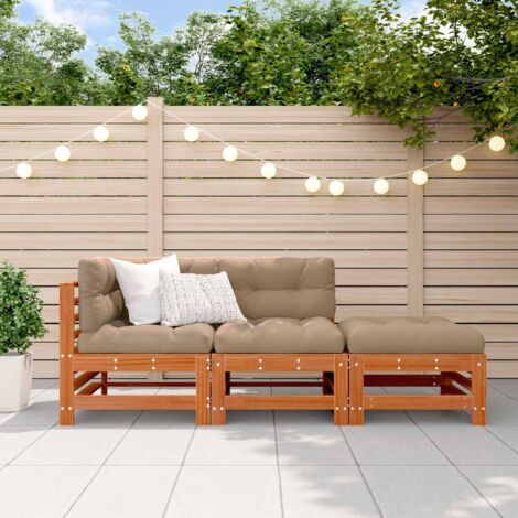 vidaXL Set Lounge da Giardino 3 pcs Marrone Cerato