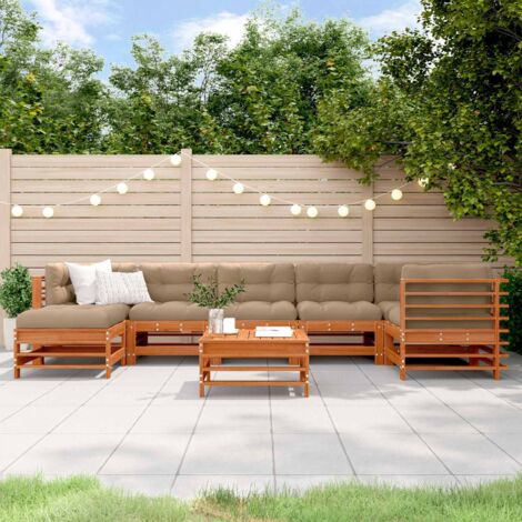 vidaXL Set Lounge da Giardino 8 pcs Marrone Cerato