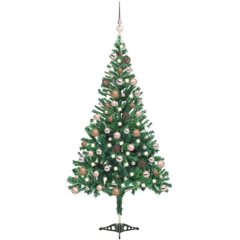 

Set medio árbol de Navidad artificial LED bola 230 ramas 120 cm - Vidaxl