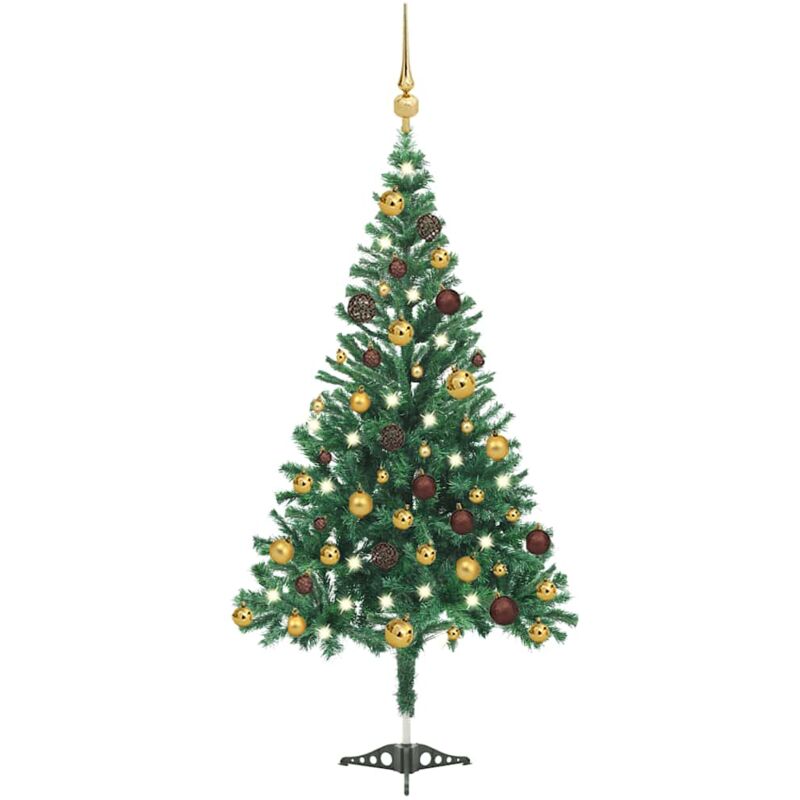 

vidaXL Set medio árbol de Navidad artificial LED bola 230 ramas 120cm