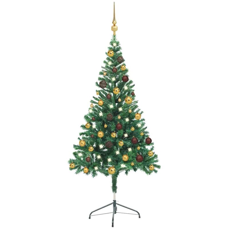 

Set medio árbol de Navidad artificial LED bola 380 ramas 150cm - Vidaxl