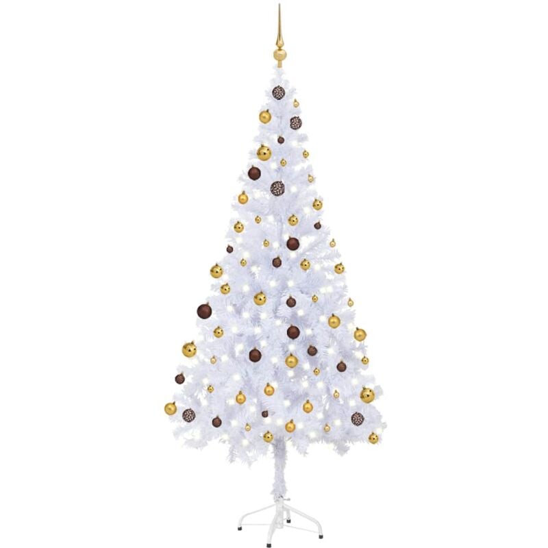 

Set medio árbol de Navidad artificial LED bola 620 ramas 180cm - Vidaxl