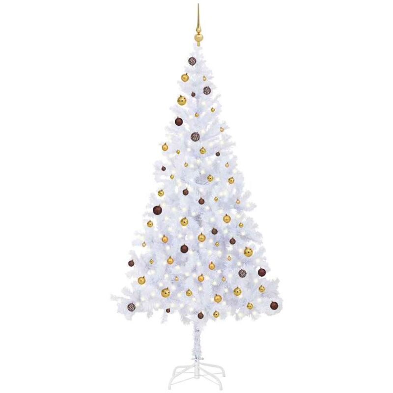 

Set medio árbol de Navidad artificial LED bola 910 ramas 210cm - Vidaxl