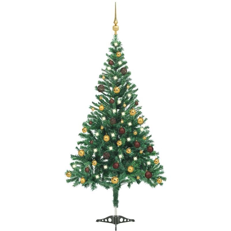 

Set medio árbol de Navidad artificial LED bola 910 ramas 210cm - Vidaxl