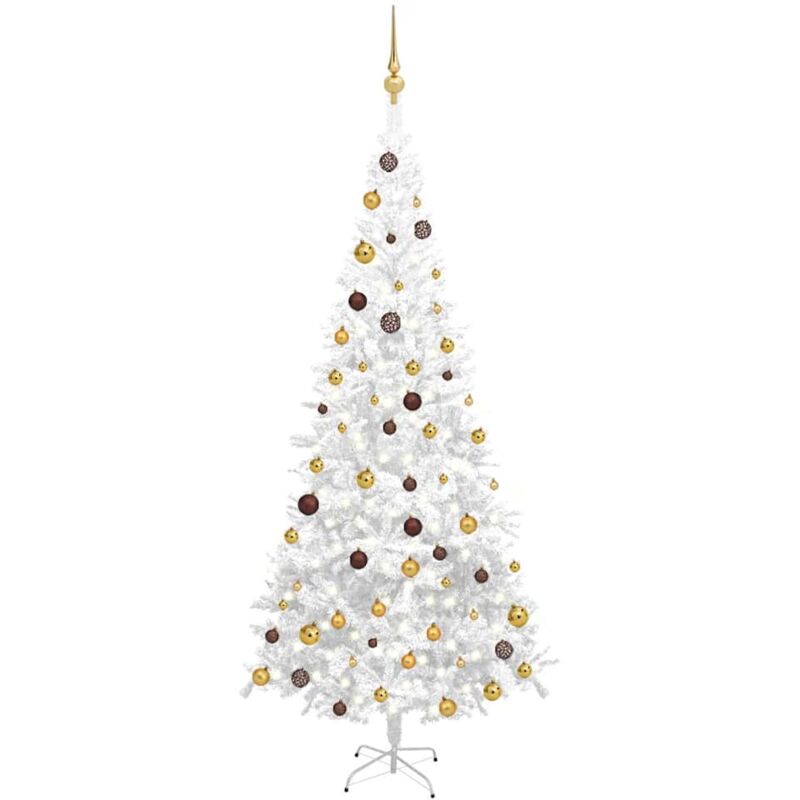 

Set medio árbol de Navidad artificial LED bola L blanco 240cm - Vidaxl