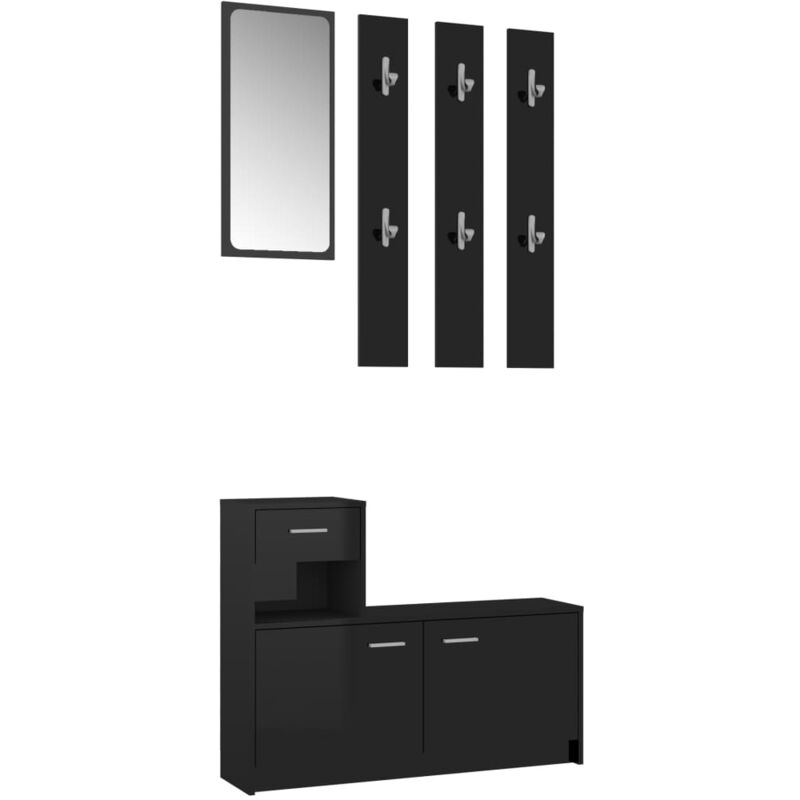 vidaXL Set Mobile da Ingresso Bianco Lucido 100x25x76,5 cm Truciolato