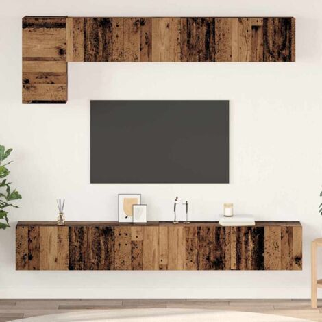 vidaXL Set mobile TV 5 pcs Legno vecchio 100 x 30 x 30 cm