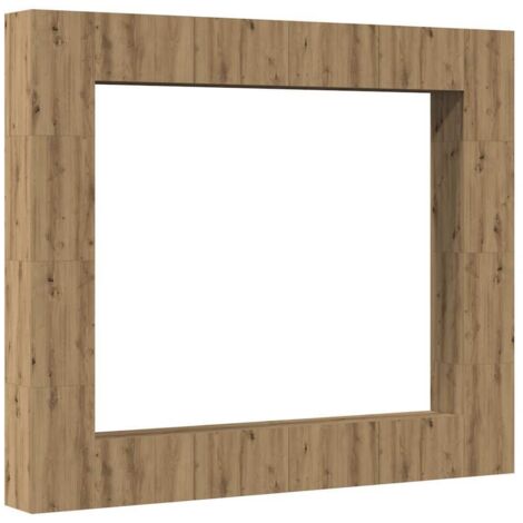 vidaXL Set Mobile TV 8 pz Montato a Parete Rovere in Legno Multistrato