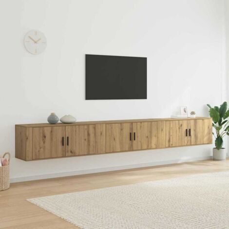 vidaXL Set Mobile TV da Parete 3 pcs Rovere artigianale