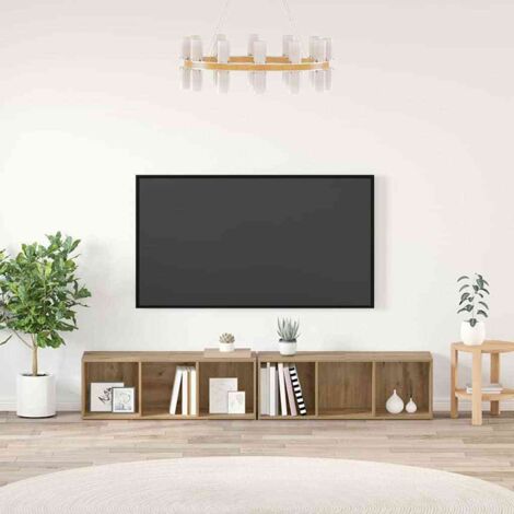 vidaXL Set mobile TV Rovere artigianale Legno multistrato