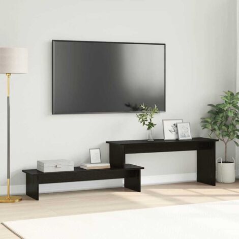 vidaXL Set mobile TV Rovere Nero 180 x 30 x 43 cm Legno multistrato