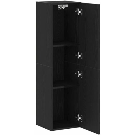 vidaXL Set mobile TV Rovere Nero 30,5 x 30 x 110 cm Legno multistrato